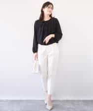 FILFD14080 OFUON le MK(オフオン　ル　エムケー) [名品シリーズ]ストレッチテーパードパンツ/洗える ライトベージュ