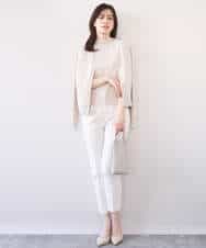 FILFD14080 OFUON le MK(オフオン　ル　エムケー) [名品シリーズ]ストレッチテーパードパンツ/洗える ライトベージュ