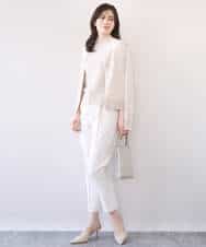 FILFD14080 OFUON le MK(オフオン　ル　エムケー) [名品シリーズ]ストレッチテーパードパンツ/洗える ライトベージュ