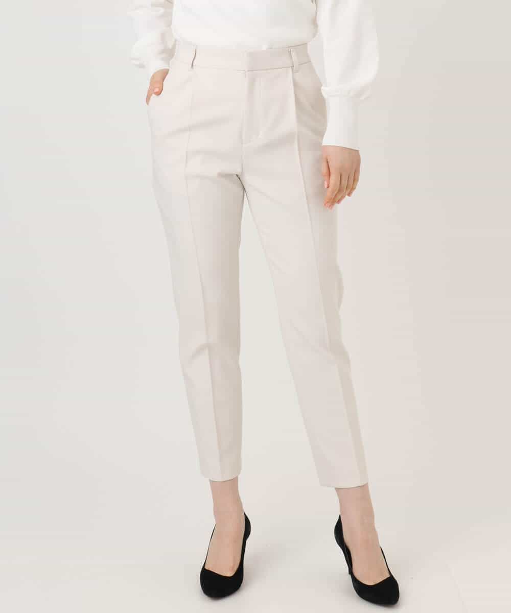 FILFD14080 OFUON le MK(オフオン　ル　エムケー) [名品シリーズ]ストレッチテーパードパンツ/洗える ライトベージュ