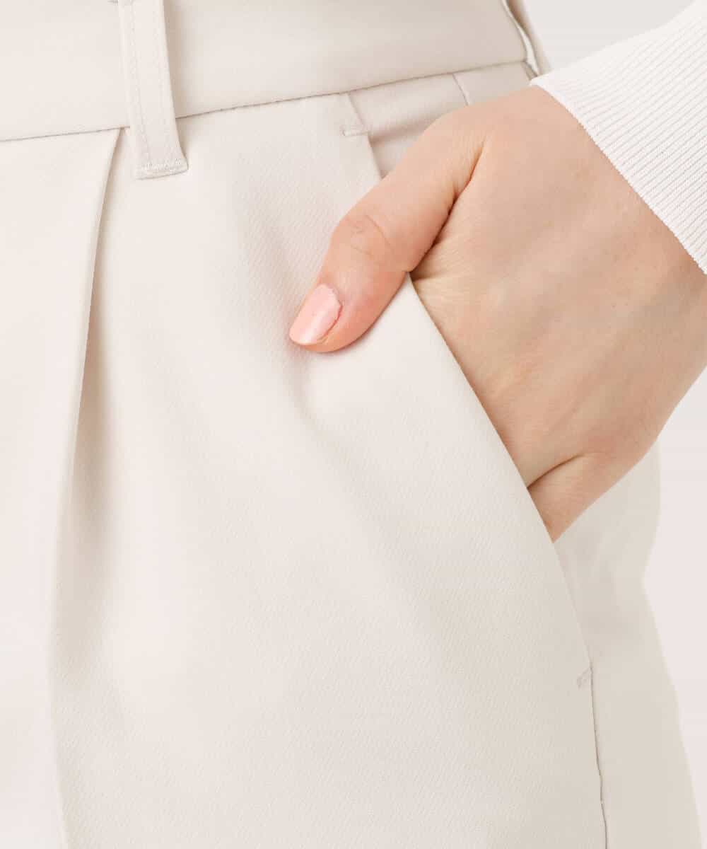 FILFD14080 OFUON le MK(オフオン　ル　エムケー) [名品シリーズ]ストレッチテーパードパンツ/洗える ライトベージュ