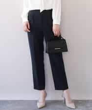 FILFD14080 OFUON le MK(オフオン　ル　エムケー) [名品シリーズ]ストレッチテーパードパンツ/洗える ブラック