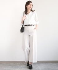 FILFD15090 OFUON le MK(オフオン　ル　エムケー) [名品シリーズ]ストレッチワイドパンツ/洗える ライトベージュ