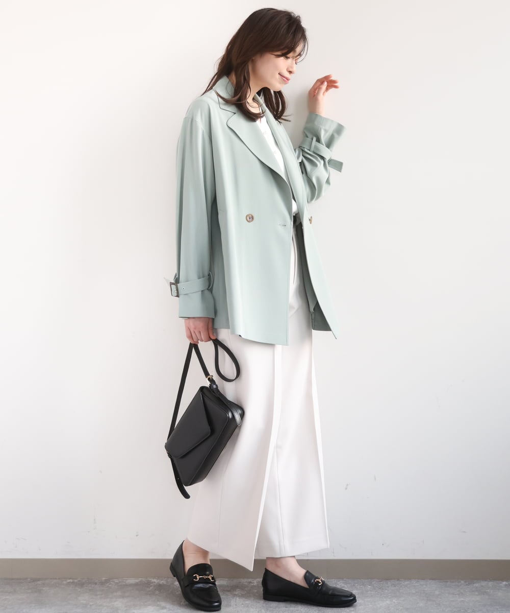 FILFD15090 OFUON le MK(オフオン　ル　エムケー) [名品シリーズ]ストレッチワイドパンツ/洗える ライトベージュ