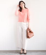 FILFD15090 OFUON le MK(オフオン　ル　エムケー) [名品シリーズ]ストレッチワイドパンツ/洗える ライトベージュ