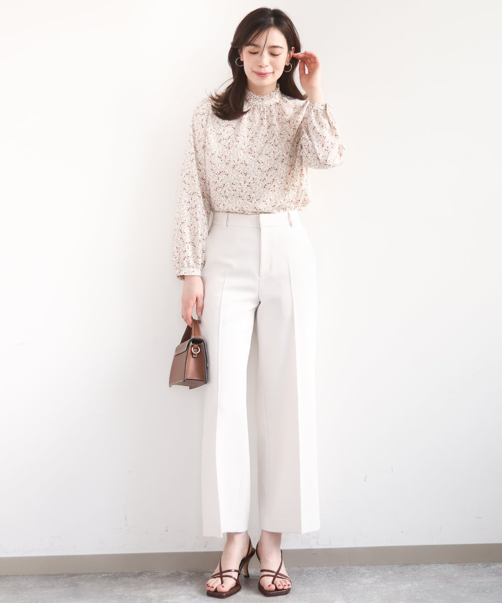 FILFD15090 OFUON le MK(オフオン　ル　エムケー) [名品シリーズ]ストレッチワイドパンツ/洗える ライトベージュ