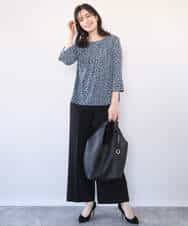 FILFD15090 OFUON le MK(オフオン　ル　エムケー) [名品シリーズ]ストレッチワイドパンツ/洗える ライトベージュ