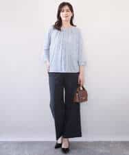 FILFD15090 OFUON le MK(オフオン　ル　エムケー) [名品シリーズ]ストレッチワイドパンツ/洗える ライトベージュ