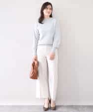 FILFD15090 OFUON le MK(オフオン　ル　エムケー) [名品シリーズ]ストレッチワイドパンツ/洗える ライトベージュ