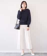 FILFD15090 OFUON le MK(オフオン　ル　エムケー) [名品シリーズ]ストレッチワイドパンツ/洗える ライトベージュ