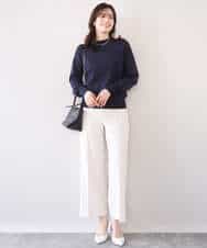 FILFD15090 OFUON le MK(オフオン　ル　エムケー) [名品シリーズ]ストレッチワイドパンツ/洗える ライトベージュ