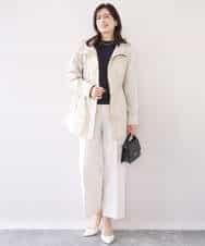 FILFD15090 OFUON le MK(オフオン　ル　エムケー) [名品シリーズ]ストレッチワイドパンツ/洗える ライトベージュ