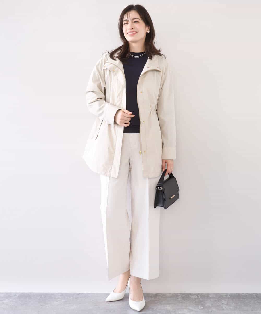 FILFD15090 OFUON le MK(オフオン　ル　エムケー) [名品シリーズ]ストレッチワイドパンツ/洗える ライトベージュ