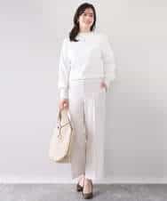 FILFD15090 OFUON le MK(オフオン　ル　エムケー) [名品シリーズ]ストレッチワイドパンツ/洗える ライトベージュ