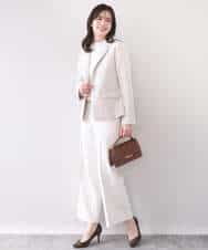 FILFD15090 OFUON le MK(オフオン　ル　エムケー) [名品シリーズ]ストレッチワイドパンツ/洗える ライトベージュ