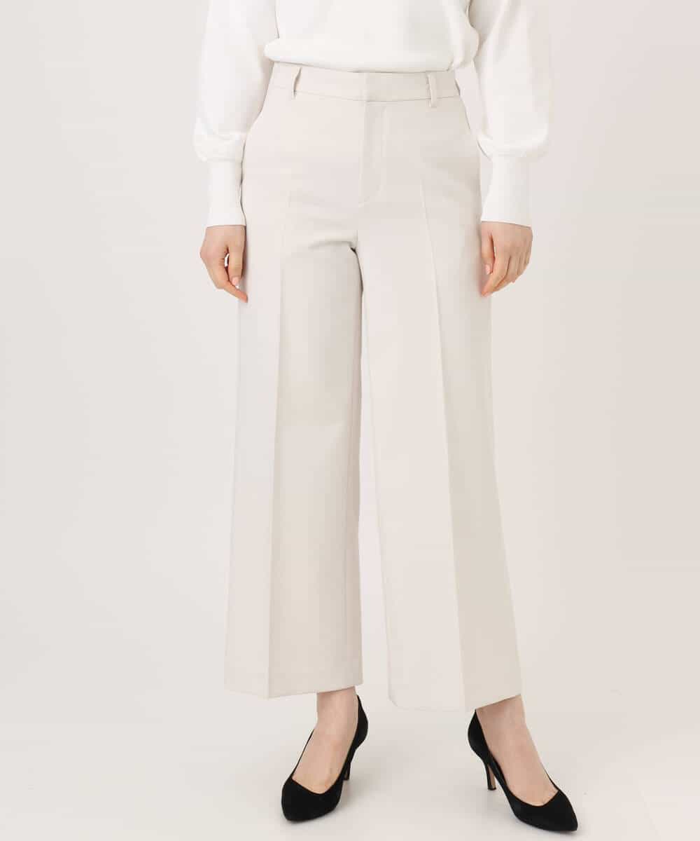 FILFD15090 OFUON le MK(オフオン　ル　エムケー) [名品シリーズ]ストレッチワイドパンツ/洗える ライトベージュ