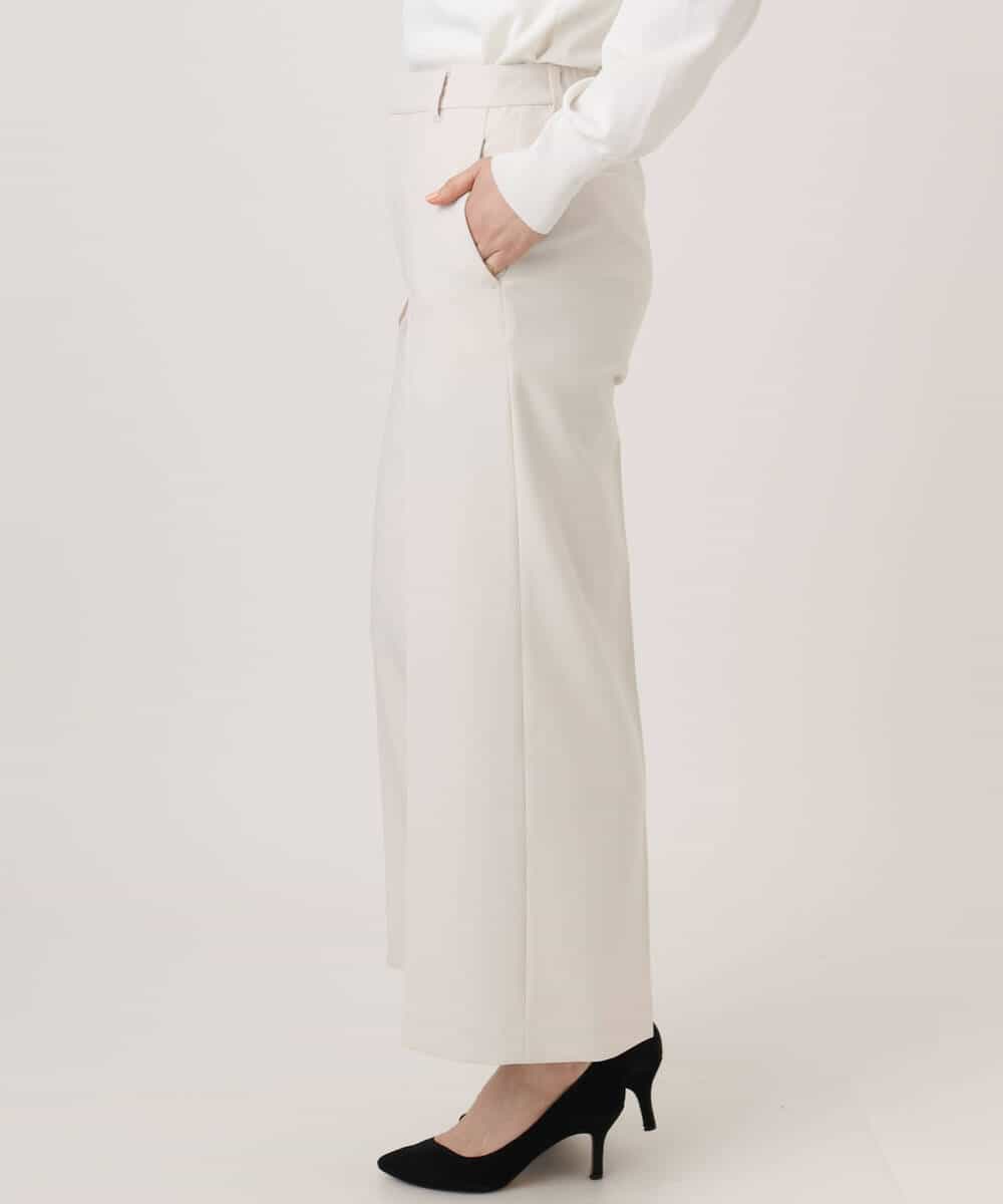 FILFD15090 OFUON le MK(オフオン　ル　エムケー) [名品シリーズ]ストレッチワイドパンツ/洗える ライトベージュ