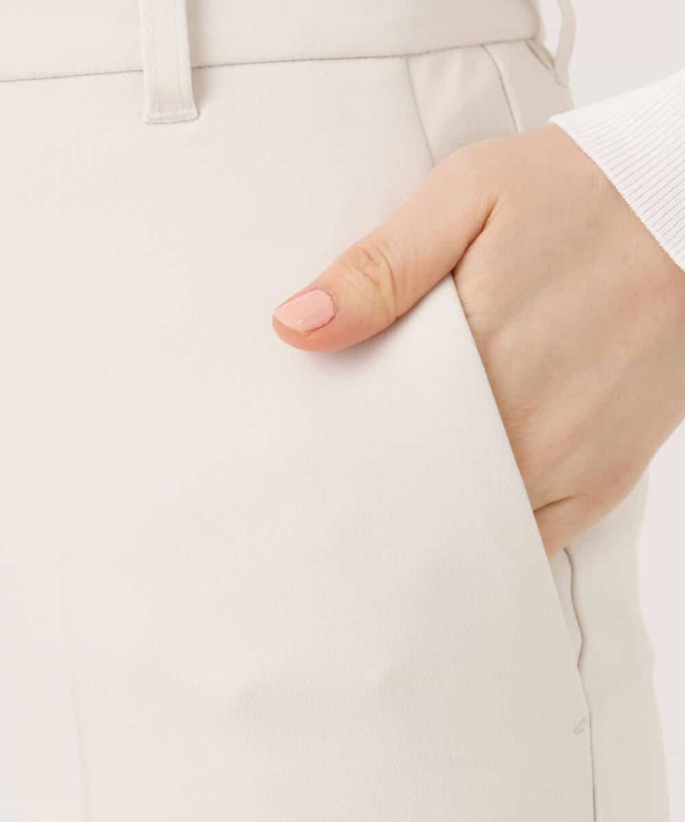 FILFD15090 OFUON le MK(オフオン　ル　エムケー) [名品シリーズ]ストレッチワイドパンツ/洗える ライトベージュ