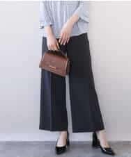 FILFD15090 OFUON le MK(オフオン　ル　エムケー) [名品シリーズ]ストレッチワイドパンツ/洗える ブラック