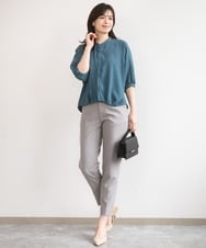 FILGA31080 OFUON le MK(オフオン　ル　エムケー) [セットアップ対応]センタープレステーパードパンツ/洗える グレー