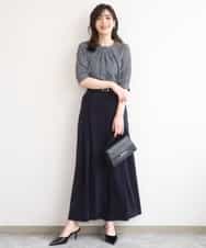 FILGD22090 OFUON le MK(オフオン　ル　エムケー) ストレッチ2タックワイドパンツ/UVカット/接触冷感/洗濯機で洗える/セットアップ可 ライトブルー