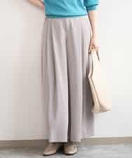 FILGD22090 OFUON le MK(オフオン　ル　エムケー) ストレッチ2タックワイドパンツ/UVカット/接触冷感/洗濯機で洗える/セットアップ可 ライトブルー