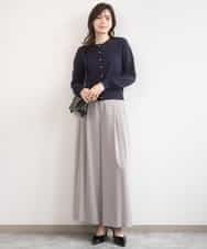 FILGD22090 OFUON le MK(オフオン　ル　エムケー) ストレッチ2タックワイドパンツ/UVカット/接触冷感/洗濯機で洗える/セットアップ可 ライトブルー