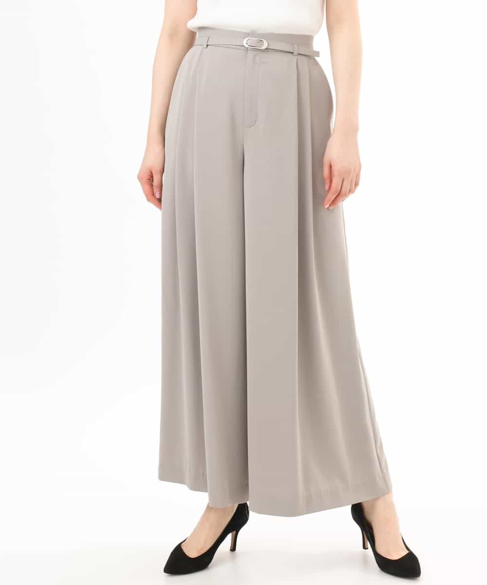 FILGD22090 OFUON le MK(オフオン　ル　エムケー) ストレッチ2タックワイドパンツ/UVカット/接触冷感/洗濯機で洗える/セットアップ可 ライトブルー