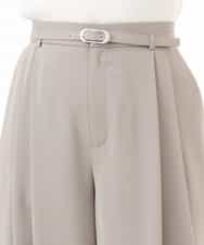 FILGD22090 OFUON le MK(オフオン　ル　エムケー) ストレッチ2タックワイドパンツ/UVカット/接触冷感/洗濯機で洗える/セットアップ可 ライトブルー