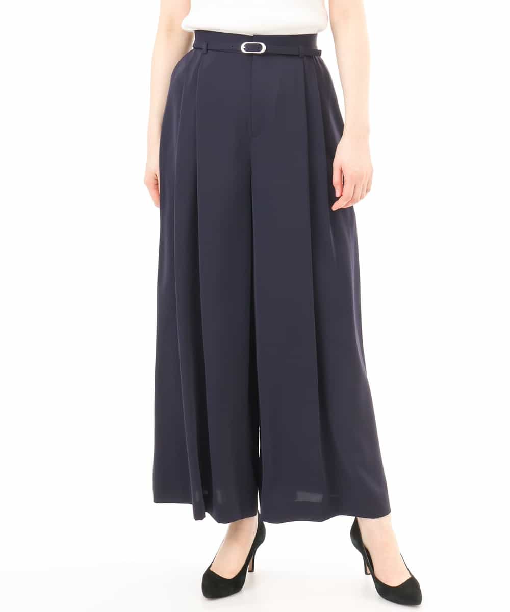 FILGD22090 OFUON le MK(オフオン　ル　エムケー) ストレッチ2タックワイドパンツ/UVカット/接触冷感/洗濯機で洗える/セットアップ可 ライトブルー