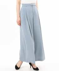 FILGD22090 OFUON le MK(オフオン　ル　エムケー) ストレッチ2タックワイドパンツ/UVカット/接触冷感/洗濯機で洗える/セットアップ可 ライトブルー