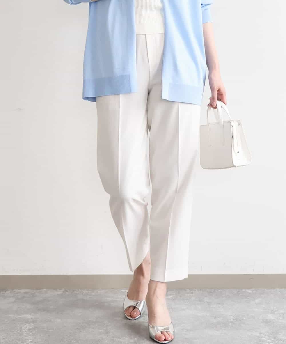 FILGD24090 OFUON le MK(オフオン　ル　エムケー) プルオンストレッチテーパードパンツ/洗濯機で洗える ネイビー