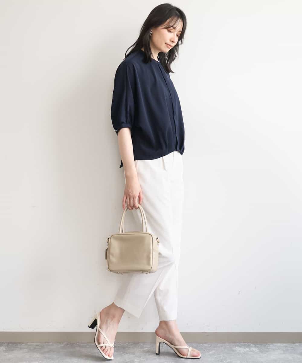 FILGD24090 OFUON le MK(オフオン　ル　エムケー) プルオンストレッチテーパードパンツ/洗濯機で洗える ネイビー