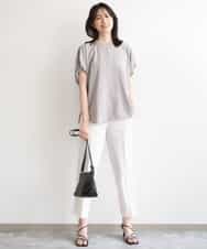 FILGD24090 OFUON le MK(オフオン　ル　エムケー) プルオンストレッチテーパードパンツ/洗濯機で洗える ネイビー