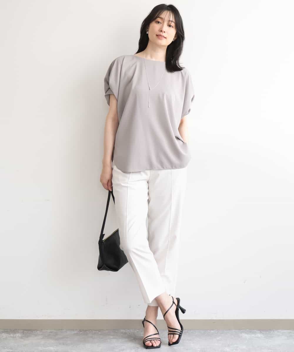 FILGD24090 OFUON le MK(オフオン　ル　エムケー) プルオンストレッチテーパードパンツ/洗濯機で洗える ネイビー