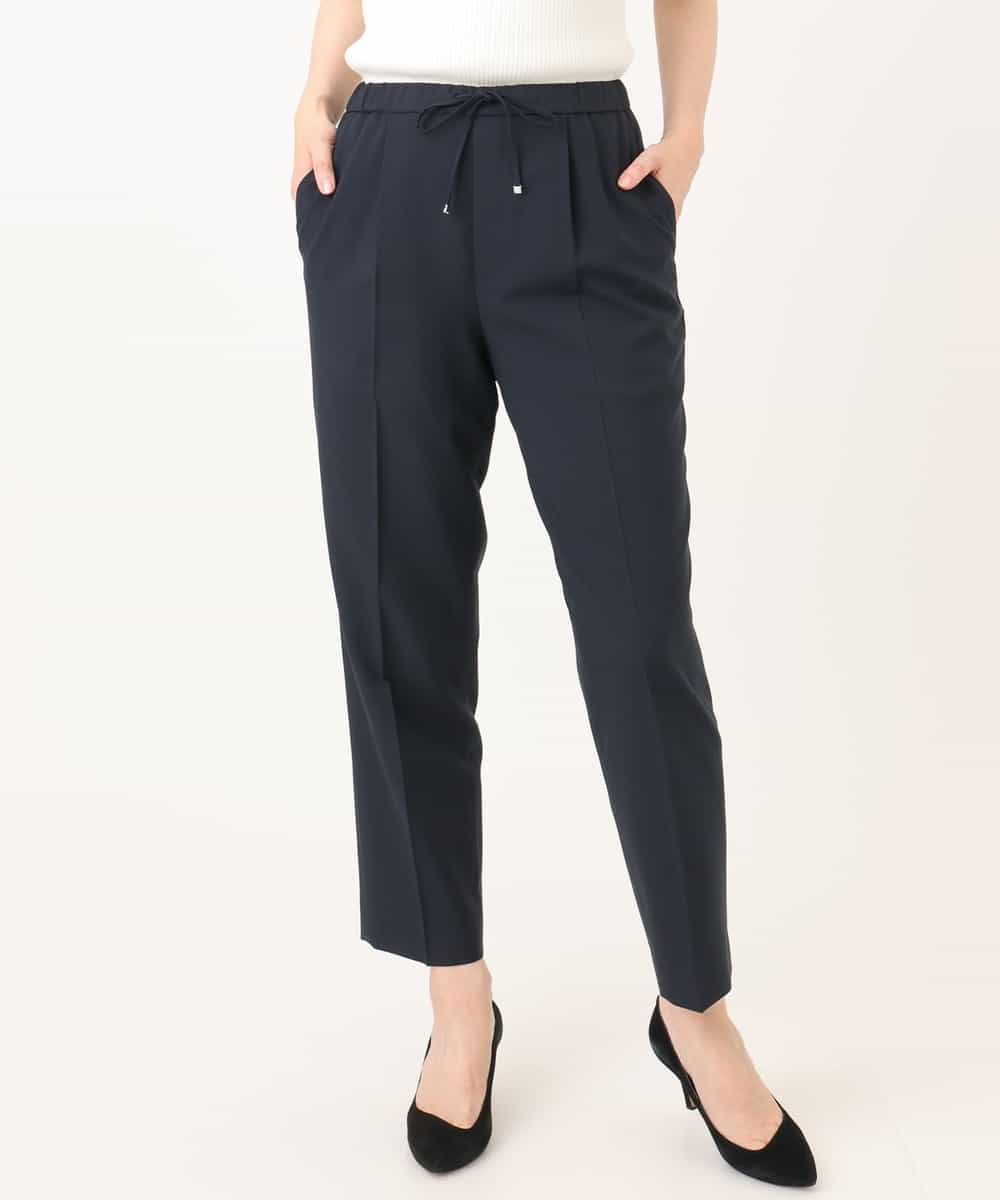 FILGD24090 OFUON le MK(オフオン　ル　エムケー) プルオンストレッチテーパードパンツ/洗濯機で洗える ネイビー