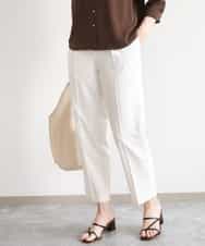 FILGD24090 OFUON le MK(オフオン　ル　エムケー) プルオンストレッチテーパードパンツ/洗濯機で洗える ホワイト