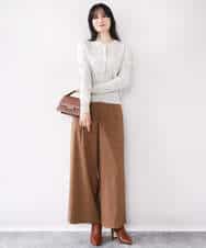 FISAD10060 OFUON le MK(オフオン　ル　エムケー) ダイヤ柄ニットカーディガン/洗える/WEB限定サイズあり グリーン