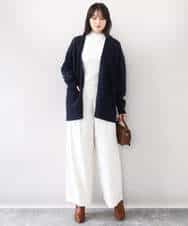 FISAD23070 OFUON le MK(オフオン　ル　エムケー) ソフト起毛ニットカーディガン/洗える/WEB限定サイズあり ライトイエロー