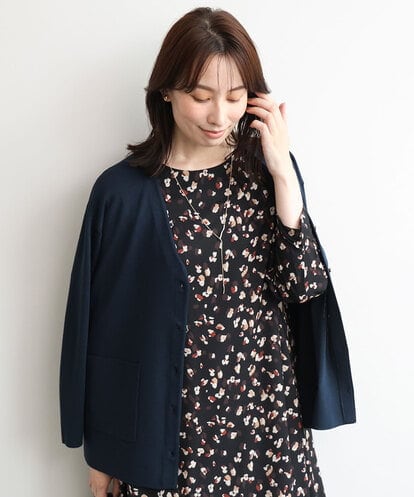 FISAG04090 OFUON le MK Vネックニットカーディガン/洗える/WEB限定サイズあり