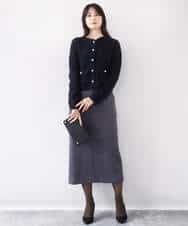 FISDD06090 OFUON le MK(オフオン　ル　エムケー) ラメ入りツイードニットジャケット/洗える/WEB限定サイズあり ホワイト