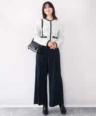 FISDD06090 OFUON le MK(オフオン　ル　エムケー) ラメ入りツイードニットジャケット/洗える/WEB限定サイズあり ホワイト