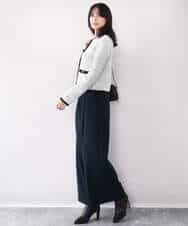 FISDD06090 OFUON le MK(オフオン　ル　エムケー) ラメ入りツイードニットジャケット/洗える/WEB限定サイズあり ホワイト