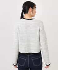 FISDD06090 OFUON le MK(オフオン　ル　エムケー) ラメ入りツイードニットジャケット/洗える/WEB限定サイズあり ホワイト