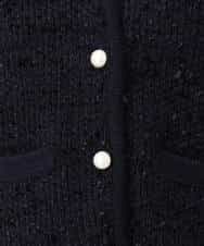 FISDD06090 OFUON le MK(オフオン　ル　エムケー) ラメ入りツイードニットジャケット/洗える/WEB限定サイズあり ホワイト