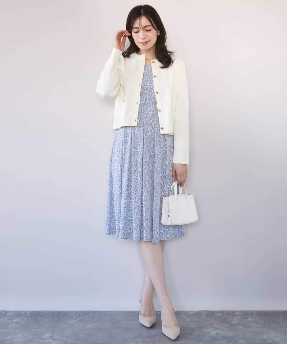 FISFD07090 OFUON le MK(オフオン　ル　エムケー) ジャケットライクニットカーディガン/洗える/WEB限定 アイボリー