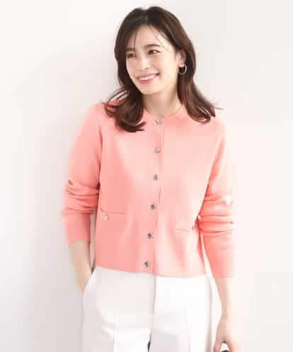 FISGD16070 OFUON le MK ハイゲージクロップド丈ニットカーディガン/接触冷感/UVカット/洗える/WEB限定サイズあり