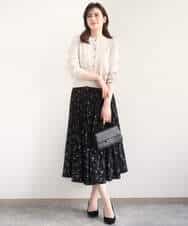 FISGD16070 OFUON le MK(オフオン　ル　エムケー) ハイゲージクロップド丈ニットカーディガン/接触冷感/UVカット/洗える/WEB限定サイズあり サーモンオレンジ