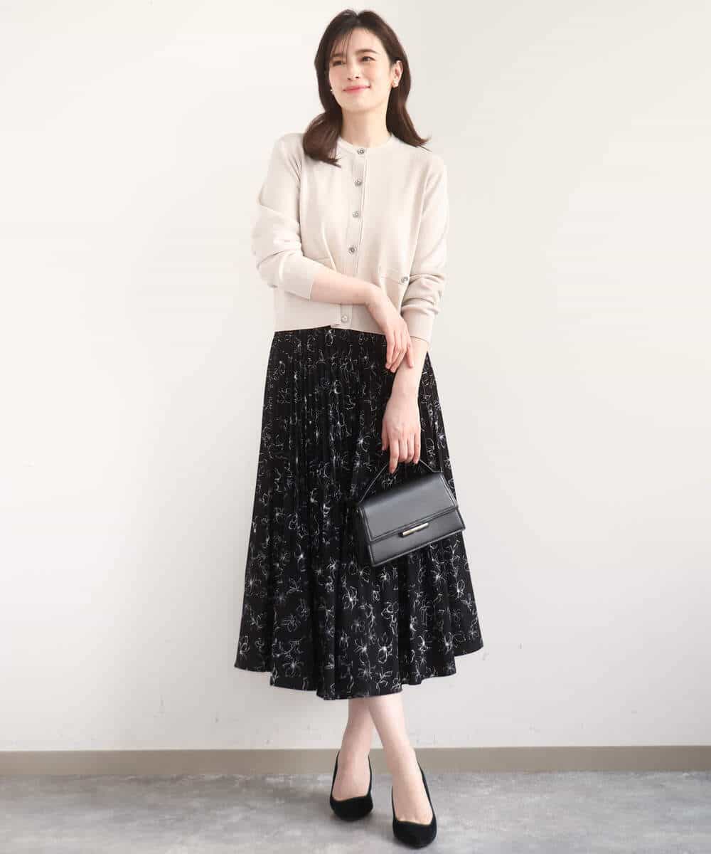 FISGD16070 OFUON le MK(オフオン　ル　エムケー) ハイゲージクロップド丈ニットカーディガン/接触冷感/UVカット/洗える/WEB限定サイズあり サーモンオレンジ