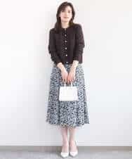 FISGD16070 OFUON le MK(オフオン　ル　エムケー) ハイゲージクロップド丈ニットカーディガン/接触冷感/UVカット/洗える/WEB限定サイズあり サーモンオレンジ